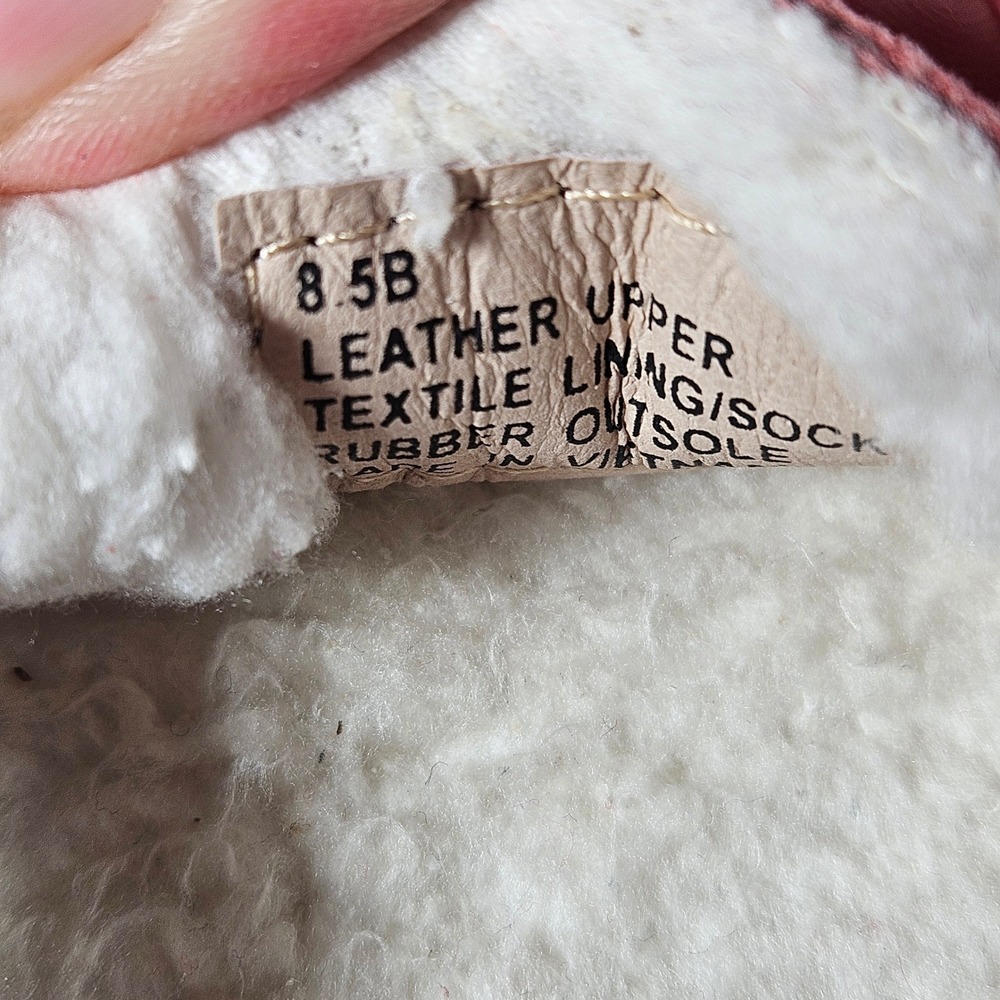 Jack Rogers Millie Pink Suede Shearling Lined Moccasin Slippers‎ Women's Sz 8.5B - Picture 4 of 8